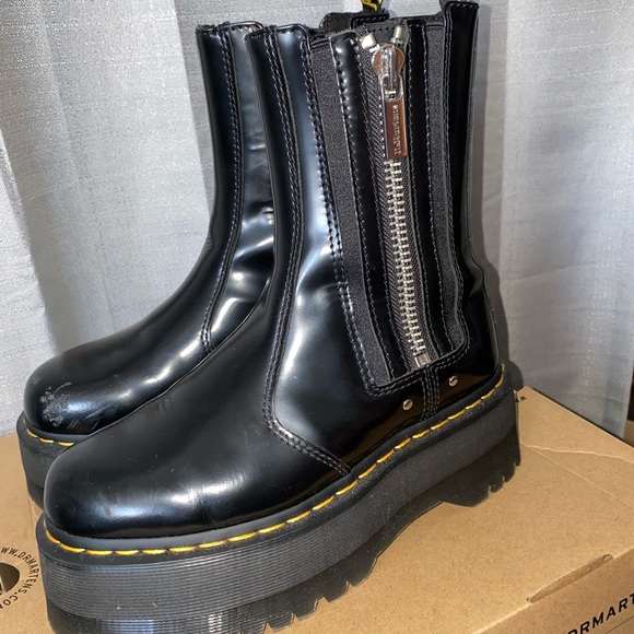 Doc Marten MAX BLACK BUTTERO PLATFORM BOOT Size 7 - Picture 5 of 6